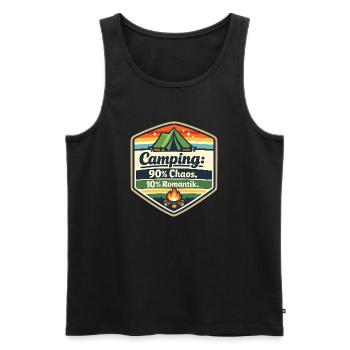 Camping Chaos Romantik Schild - Männer Premium Bio Tank Top - Schwarz - Vorne - Michal (187cm)