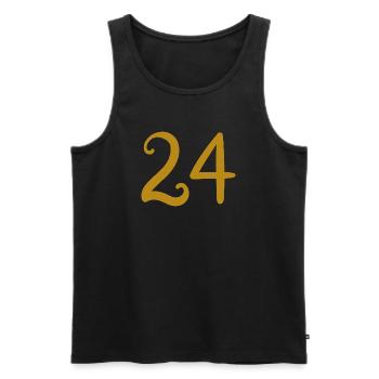 24 - Débardeur bio Premium Homme - noir - Devant - AI Model Male 178 light (178cm)