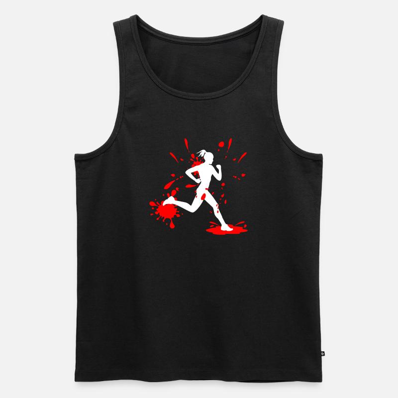 Mud Run Woman – Custom Splash Runner - Männer Premium Bio Tank Top - Schwarz