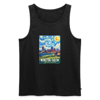 Winston-Salem, North Carolina - Men's Premium Organic Tank Top - black - Front - AI Model Male 178 light (178cm)