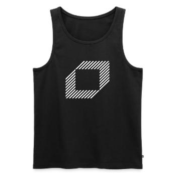 Geometric Square out of lines - Men's Premium Organic Tank Top - black - Front - Michal (187cm)