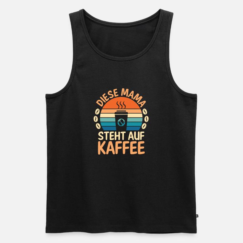 Kaffee Kaffeeliebhaber Mutter Mama - Männer Premium Bio Tank Top - Schwarz