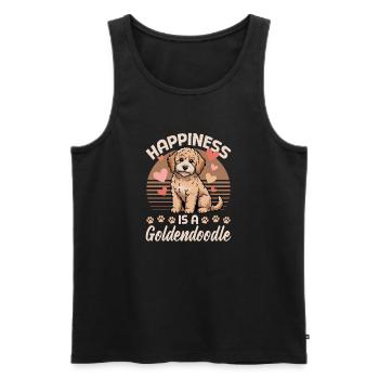 Race de chien Goldendoodle - Débardeur bio Premium Homme - noir - Devant - Michal (187cm)