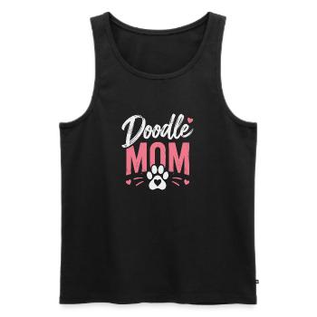 Doodle Mom Pfotenherz - Männer Premium Bio Tank Top - Schwarz - Vorne - Michal (187cm)