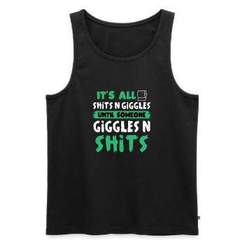 Shits N Giggles Graphique drôle sur l’humour noir - Débardeur bio Premium Homme - noir - Devant - AI Model Male 178 light (178cm)