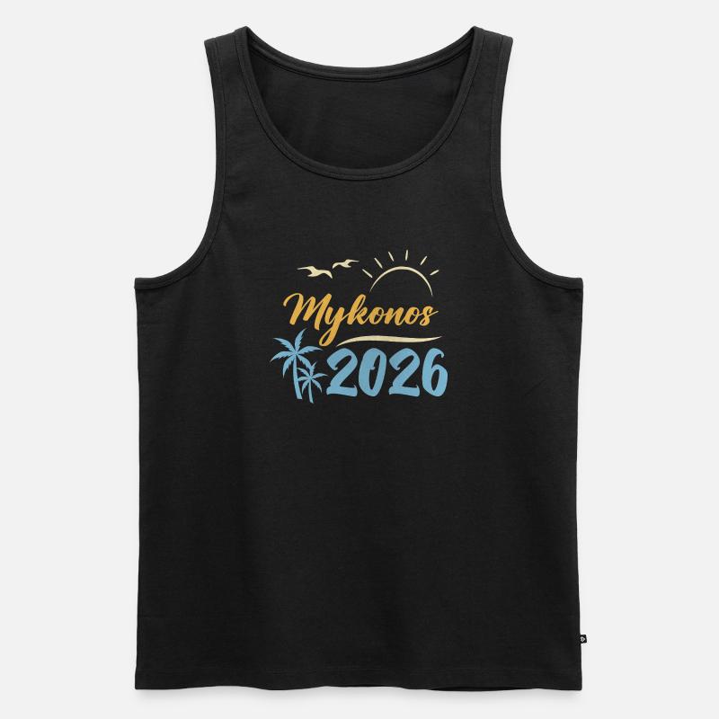 Mykonos 2026 - Männer Premium Bio Tank Top - Schwarz