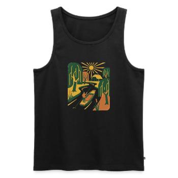 Nature rétro vintage - Débardeur bio Premium Homme - noir - Devant - Michal (187cm)