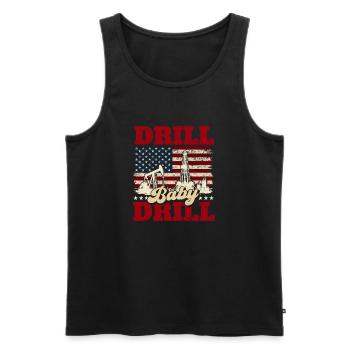 Drill Baby Drill Ouvrier du champ pétrolier - Débardeur bio Premium Homme - noir - Devant - AI Model Male 178 light (178cm)