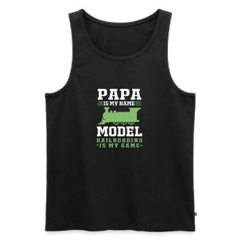 Modelleisenbahn Modellbau Modellbauer - Männer Premium Bio Tank Top - Schwarz - Vorne - AI Model Male 178 light (178cm)