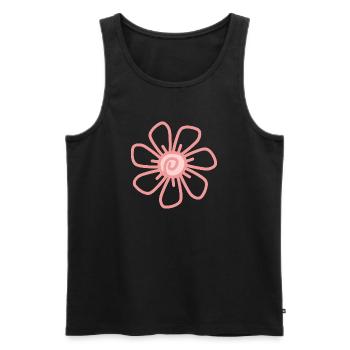 Rosafarbene Blütenzeichnung - Männer Premium Bio Tank Top - Schwarz - Vorne - AI Model Male 178 light (178cm)