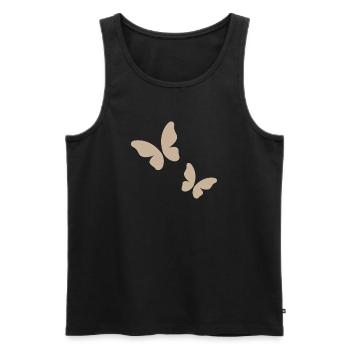 Motif papillon beige - Débardeur bio Premium Homme - noir - Devant - AI Model Male 178 light (178cm)