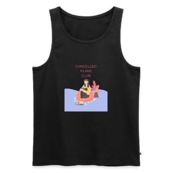 Cancelled Plans Club - Men's Premium Organic Tank Top - black - Front - AI Model Male 178 light (178cm)