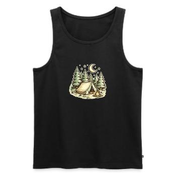 Camping - Men's Premium Organic Tank Top - black - Front - Michal (187cm)