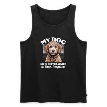 Race de chien Goldendoodle - Débardeur bio Premium Homme - noir - Devant - Michal (187cm)