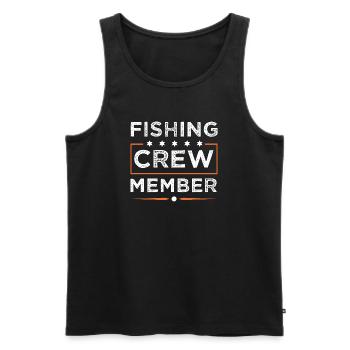 Fishing Crew - Männer Premium Bio Tank Top - Schwarz - Vorne - Michal (187cm)
