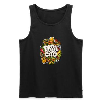 Papa Cito Fiesta Sombrero - Men's Premium Organic Tank Top - black - Front - Michal (187cm)
