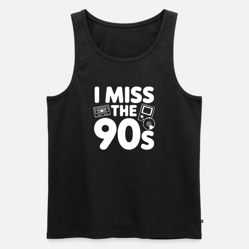Ich vermisse die 90er - Männer Premium Bio Tank Top - Schwarz