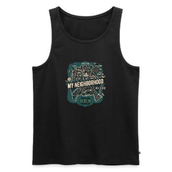 Berlin Meine Nachbarschaft - Männer Premium Bio Tank Top - Schwarz - Vorne - Michal (187cm)