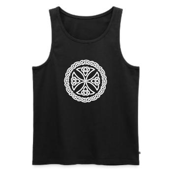 Celtic Knot Circle Design - Men's Premium Organic Tank Top - black - Front - AI Model Male 178 light (178cm)