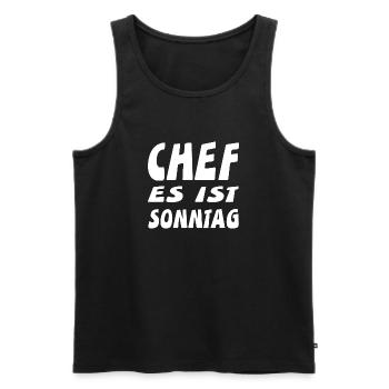 Chef - Männer Premium Bio Tank Top - Schwarz - Vorne - Michal (187cm)