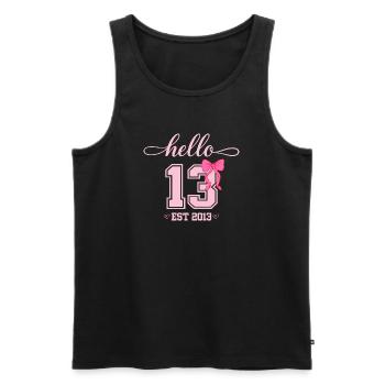 Hello 13 Est 2013 Mädchen Geburtstag Design - Männer Premium Bio Tank Top - Schwarz - Vorne - Michal (187cm)