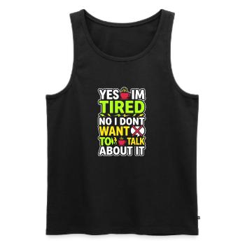 Night Shift Nurse, Tired - Men's Premium Organic Tank Top - black - Front - Michal (187cm)