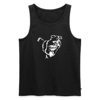 Bernese Mountain Dog « Édition Noire » - Débardeur bio Premium Homme - noir - Devant - Michal (187cm)