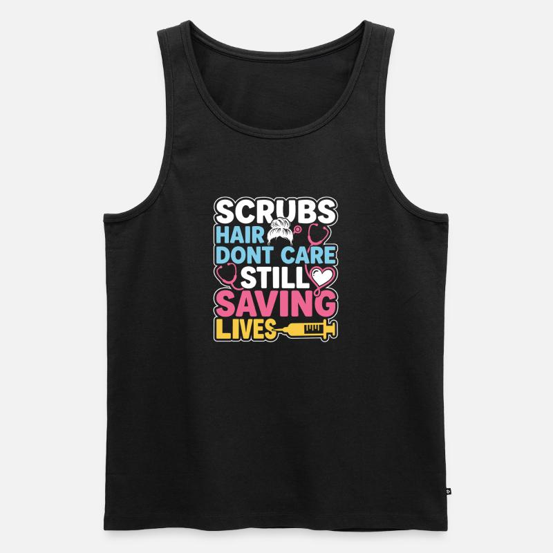 Nachtschicht-krankenschwester, Müde - Männer Premium Bio Tank Top - Schwarz