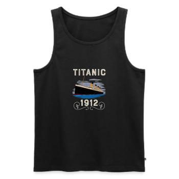 Titanic Vintage Design Titanic Experte Titanic Boys - Männer Premium Bio Tank Top - Schwarz - Vorne - AI Model Male 178 light (178cm)