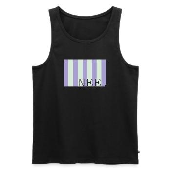 Nee Pastel Stripe Font - Men's Premium Organic Tank Top - black - Front - AI Model Male 178 light (178cm)