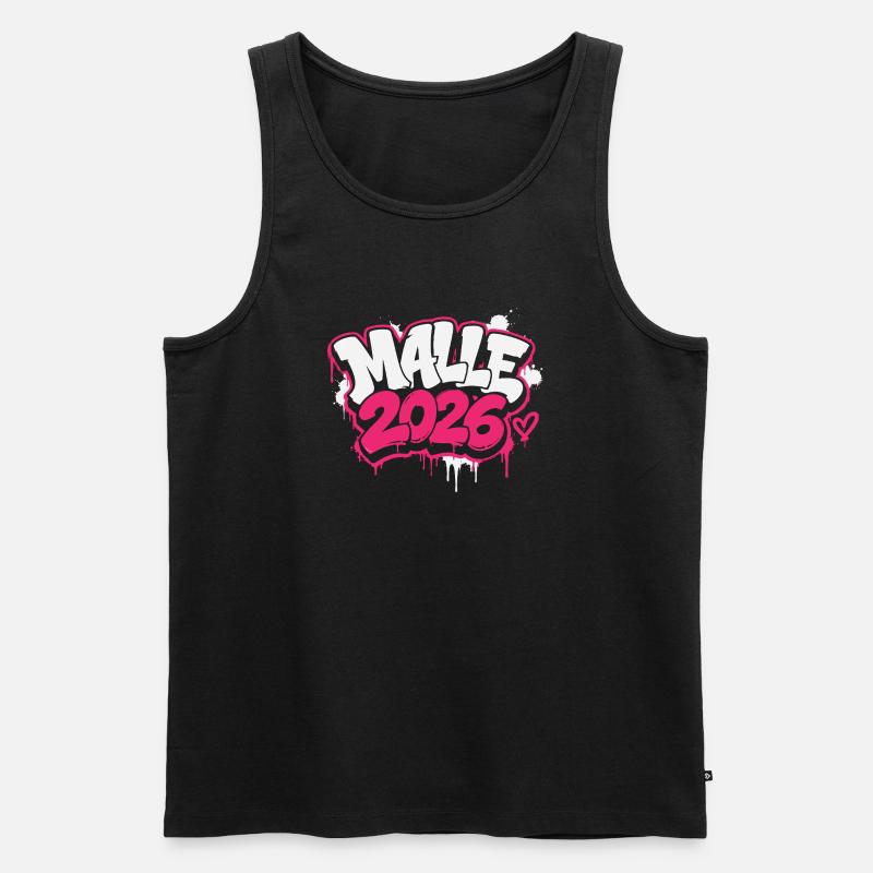 MALLE 2026 Graffiti Print - Männer Premium Bio Tank Top - Schwarz