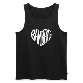 Bamberg Herz Typo - Männer Premium Bio Tank Top - Schwarz - Vorne - AI Model Male 178 light (178cm)