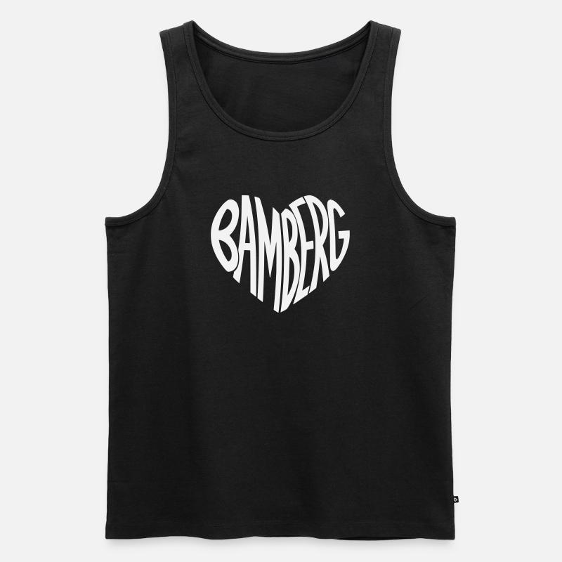 Bamberg Herz Typo - Männer Premium Bio Tank Top - Schwarz