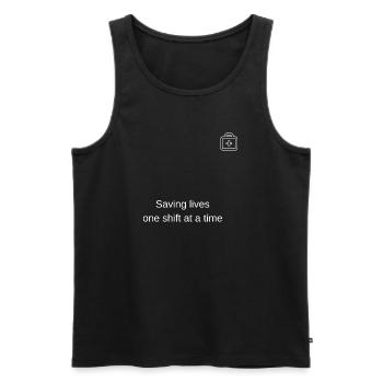 Leben retten jede Schicht - Männer Premium Bio Tank Top - Schwarz - Vorne - AI Model Male 178 light (178cm)