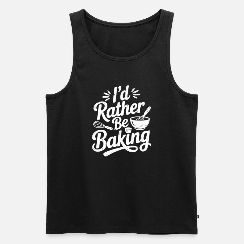 I'd rather be baking - Men's Premium Organic Tank Top - black