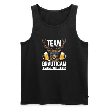 Team Bräutigam Es Eskaliert Eh - Männer Premium Bio Tank Top - Schwarz - Vorne - Michal (187cm)