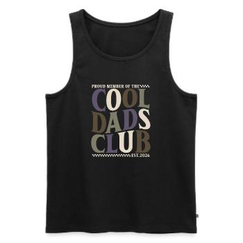 Club des papas cool - Cadeau de la fête des pères 2026 - Débardeur bio Premium Homme - noir - Devant - Michal (187cm)