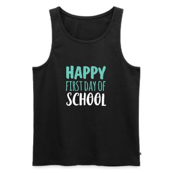 Bright First Day of School - Men's Premium Organic Tank Top - black - Front - AI Model Male 178 light (178cm)