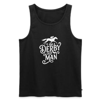 Ich bin ein Derby, alter Mann, lustige Pferderennen - Männer Premium Bio Tank Top - Schwarz - Vorne - AI Model Male 178 light (178cm)