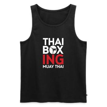 Thai Boxing Muay Thai Emblem - Men's Premium Organic Tank Top - black - Front - Michal (187cm)