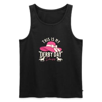 Voici mon humour de courses hippiques de course de robes Dress Derby - Débardeur bio Premium Homme - noir - Devant - AI Model Male 178 light (178cm)