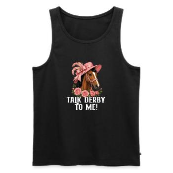 Thoroughbred Derby Horse Racing Racetrack - Men's Premium Organic Tank Top - black - Front - AI Model Male 178 light (178cm)