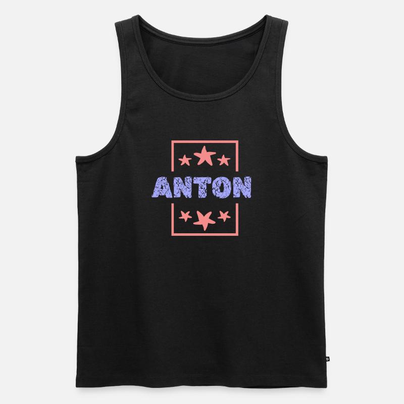 Anton - Männer Premium Bio Tank Top - Schwarz