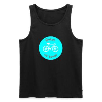 Fahrrad hellblau Rad Kreis coole Sprüche Fan Hobby - Männer Premium Bio Tank Top - Schwarz - Vorne - Michal (187cm)