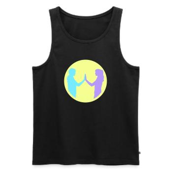 People Group Silhouette Friends Team Together - Men's Premium Organic Tank Top - black - Front - Michal (187cm)