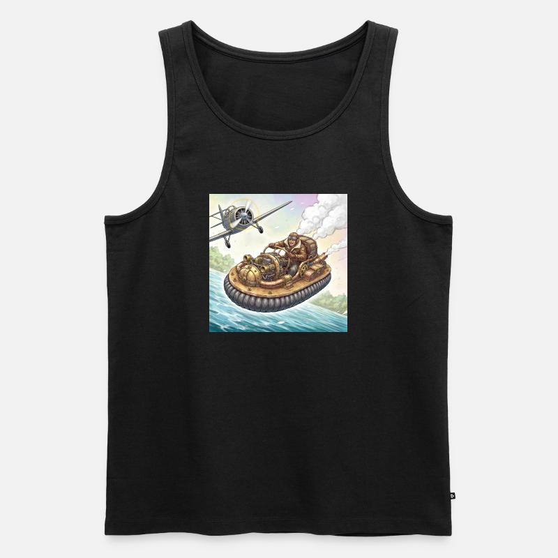 Steampunk-Luftboot-Flussjagd - Männer Premium Bio Tank Top - Schwarz
