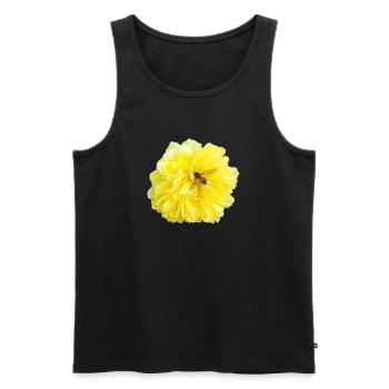 Yellow_Rose_-_Bee_Nature_Photography - Men's Premium Organic Tank Top - black - Front - AI Model Male 178 light (178cm)