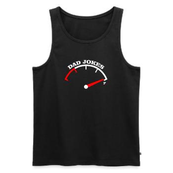 Dad Jokes Meter Tee Design - Men's Premium Organic Tank Top - black - Front - AI Model Male 178 light (178cm)