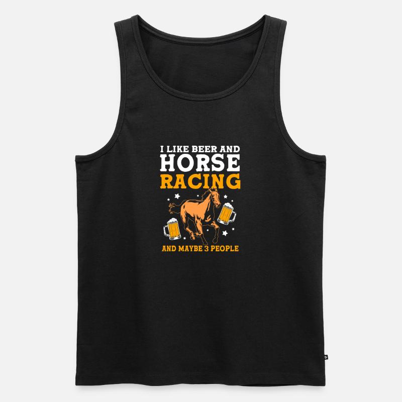 Pferderennen Bier - Männer Premium Bio Tank Top - Schwarz