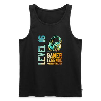 16. Geburtstag Junge Mädchen Gaming Level 16 Jahre - Männer Premium Bio Tank Top - Schwarz - Vorne - Michal (187cm)